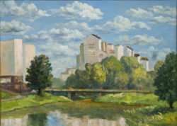 Гомонов Л. М., «Вид на диораму с реки Везелки» 2009.