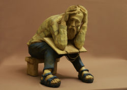 Михеев В. Ф. Портрет художника С. Косенкова. 2011 г. Дерево, резьба, тонирование.