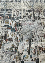 Вильнер Виктор Семенович. Городской каток. 1979 г. Бумага, цветная литография